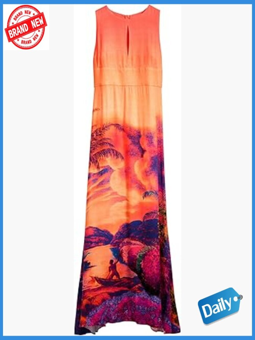 Women's Knee-Length Round Neck Shift Dress with Zipper